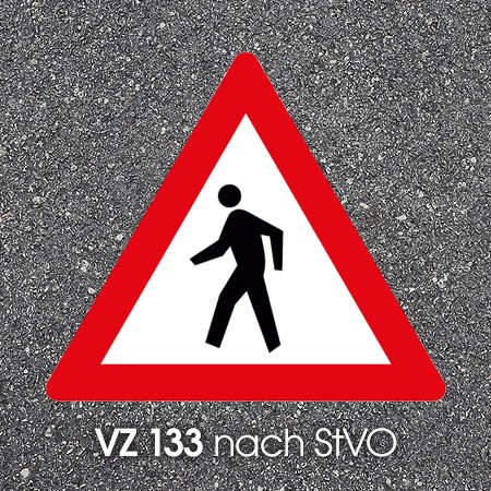 VZ 133 Vorsicht Fußgänger Straßenmarkierung Bornit Thermoplastik