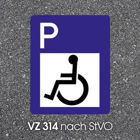 VZ 314 Behindertenparkplatz Parkplatzmarkierung Bornit Thermoplastik