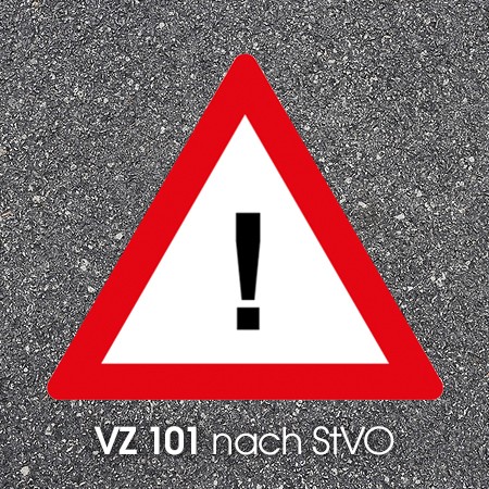 VZ 101 Gefahrenstelle Straßenmarkierung Bornit Thermoplastik