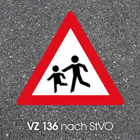 VZ 136 spielende Kinder Straßenmarkierung Bornit Thermoplastik