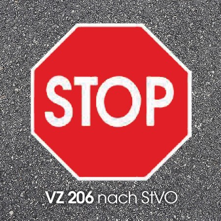 VZ 206 Stopschild Straßenmarkeirung Bornit Thermoplasitk